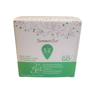 Summers Eve Sensitive Skin Cleansing Cloths Aloe Love 16 Count Each.